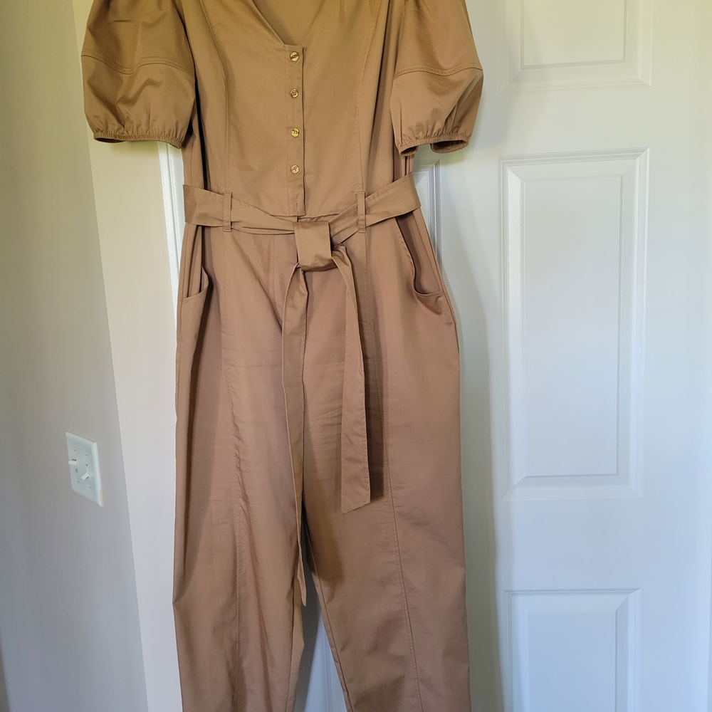 Tan Jumpsuit with Belt
